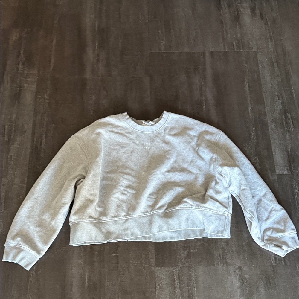 adidas Women’s Light Gray Crewneck Sweater